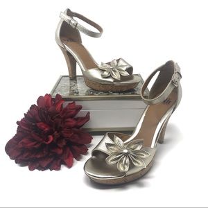 Söfft Muted Gold Ankle Strap Sandal